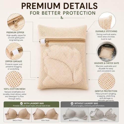 6-Pack Laundry Bags, Durable Cotton Mesh - Image 7
