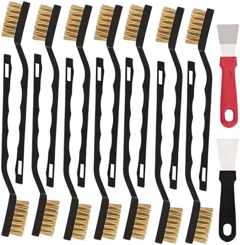 12 Pcs Mini Brass Brush Set, Brass Scratch Brush by Unknown
