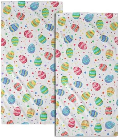 Easter Colorful Egg Towel 2 Pack 14"x28" Happy Holiday Decorative Kitchen by Granbey
