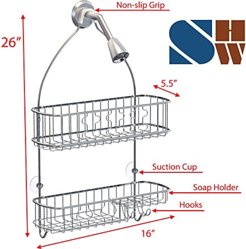 Simple Houseware Hanging Shower Head Caddy Organizer, 26 x 16 - Image 3