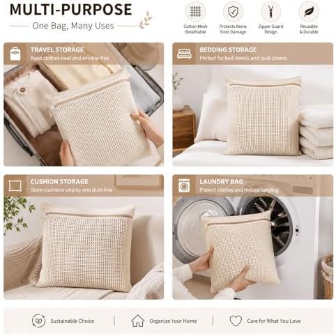 4 Pack Organic Cotton Mesh Laundry Bags - Image 5