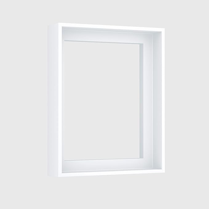ART Canvas Floater Frame Fits 1”–1.25”Deep Gallery-Wrapped Canvas, Wood-Look Floater Frames for Finished Stretched Canvas Prints, Wall Oil Paintings Artwork for Home Bedroom (White, 28" x 30")