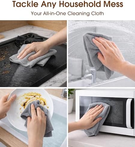Microfiber Cleaning Cloth Roll, 100 Pack 12 x 12 Inch Tear Away Reusable Paper - Image 5