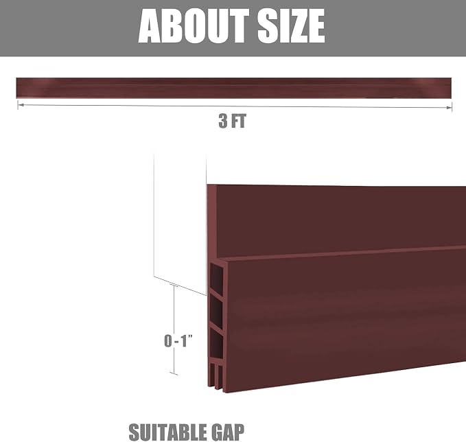 Suptikes 2 Pack Door Draft Stopper，Door Sweep - Image 3