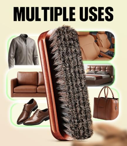 4-Piece Horsehair Shoe Brush Shine Kit, Shoe Polish Brush Set - Image 4