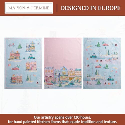 Maison d' Hermine Kitchen Towels Set of 3 Reusable 100% Cotton 27.50" x 20" - Image 2