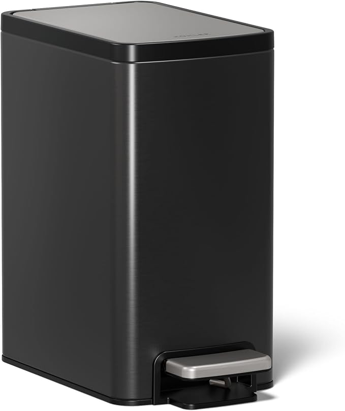 KOHLER 31319-BST Bathroom Trash Can, 1.6 Gallon, 6-Liter Step Can, Quiet-Close by Unknown