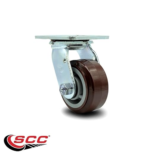 Service Caster Brand Replacement Caster for Uline Caster H-6612S - Swivel Top Plate Caster with 4 Inch Polyurethane Wheel - Heavy Duty Replacement Caster - Fits Platform, U-Boat and Trucks H-4168