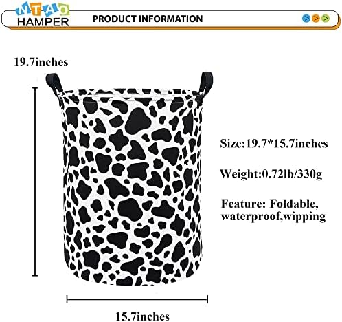 NTAOHAMPER Cow Laundry Basket, Collapsible Nursery Hamper, Waterproof Storage - Image 2