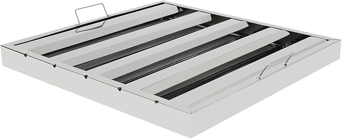 Pack of 6 Range Hood Filter, 19.5" W x 19.5" H 430 Stainless Steel Exhaust Range Hood Filter Commercial 4 Grooves Stove Hood Vent Filter Replacement for Kitchen Restaurants Silver
