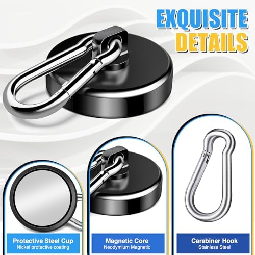 Magnetic Hooks Heavy Duty 150Lbs, 4 Pack Super Strong Magnetic Hooks - Image 4