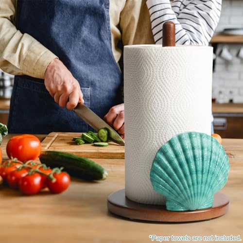 Seashell Paper Towel Holder Decorative Coastal Beach Kitchen Decor Beachy - Image 6