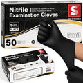 Schneider Black Nitrile Gloves, Gloves Disposable Latex Free, Powder Free by Schneider