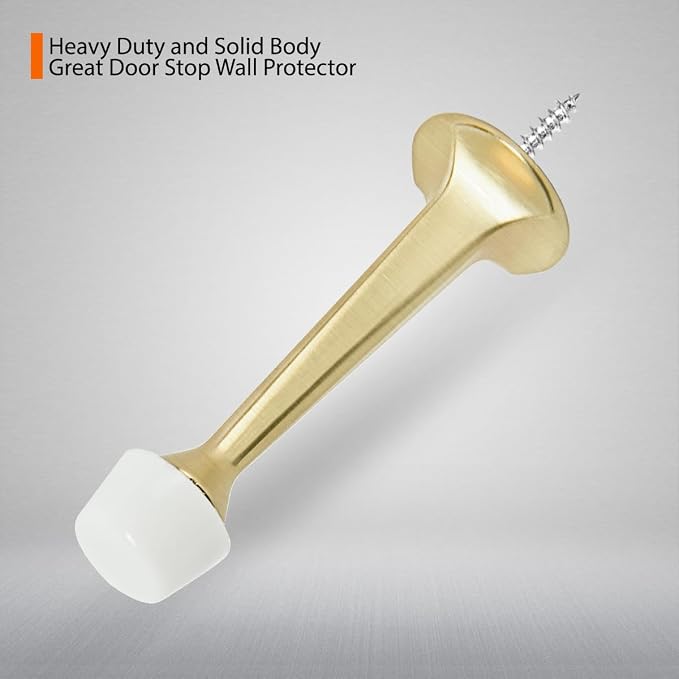 10 Pack Gold Solid Rigid Door Stops - Image 2