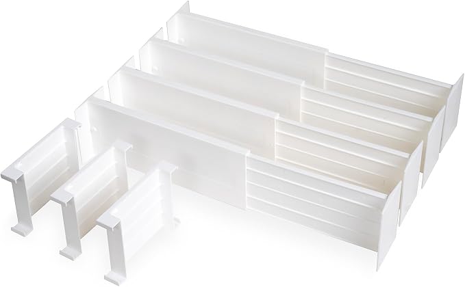 Dial Industries Dresser Drawer Dividers, 4 Pk + 3 Cross Dividers, 4.5" Deep | by DialIndustries