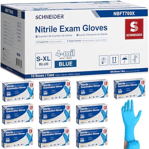 Schneider Nitrile Gloves, Gloves Disposable Latex Free, Powder Free by Schneider