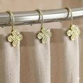 Brass Gold Shower Curtain Hooks: Rust Proof Metal Curtain Rings by PopKozzi