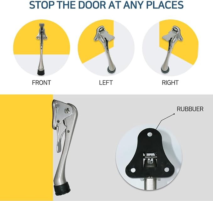 One Touch Kickdown Door Stopper, Door Holder, Heavy Duty Door Stops, Bottom of - Image 8