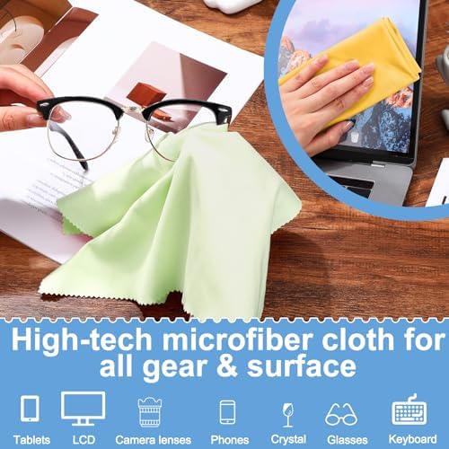 Frienda 12 Pack Large Glass Cleaning Cloth, Light Gray - Image 4