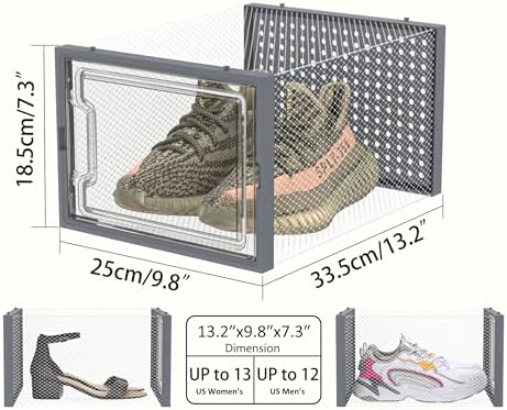 HOMIDEC XL Clear Shoe Storage Boxes, Stackable Shoe Organizer - Image 3