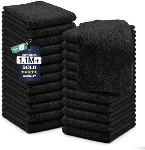 DAN RIVER 24 Pack Cotton Wash Cloths Set by DanRiver