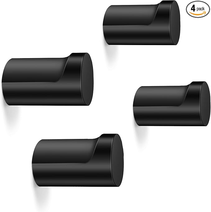 bsdonte Wood Wall Hooks, 4 Pack Black Decorative Coat Hooks Wall Mounted by bsdonte