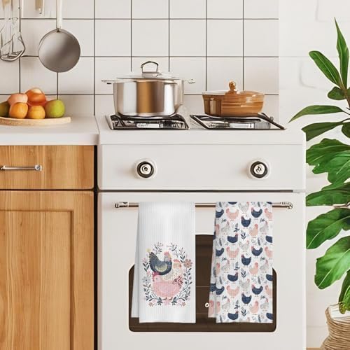 Farmhouse Chicken Rooster Kitchen Towels, Chicken Dish Towels, Rooster Decor - Image 4