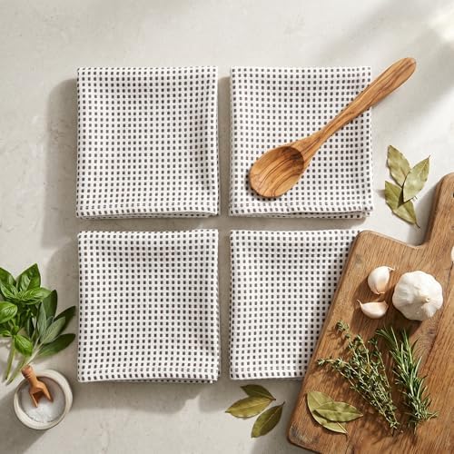 Urban Villa Kitchen Towels Cotton Dish Towels 20”x30” Grey White - Image 4