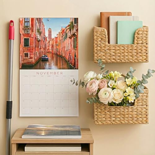 Magazine Holder Wall Basket Water Hyacinth Woven Mail Organizer, Wicker Wall - Image 3
