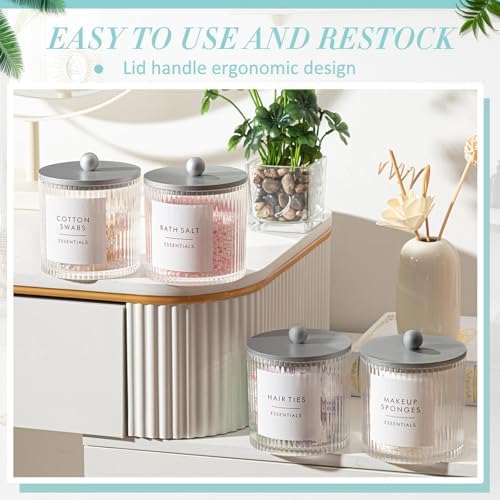 6 Pcs Plastic Holder Dispenser Bathroom Jars - Image 4