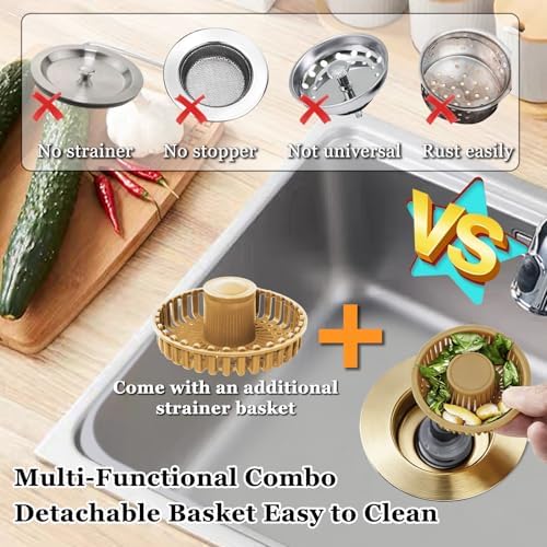 BAOLSLS Kitchen Sink Drain Strainer, 3 in 1 Pop up Kitchen Sink Stopper - Image 3