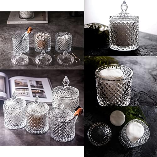 2 Pack Qtip Holder Thick Glass Apothecary Jars - Image 3