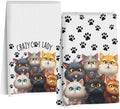 Jztco 2 Pcs Funny Cat Kitchen Towels, Cute Cat Gifts Reusable Hand Towels by Jztco