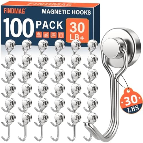 FINDMAG 100 Pack Magnetic Hooks by FINDMAG