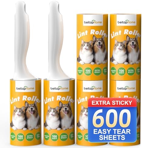 Extra Sticky Lint Roller for Pet Hair, 600 Sheets, 2 Handles by Beitophomepet%60sfamily