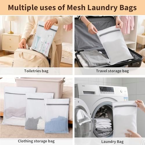 150L Laundry Bag Backpack with 3 Sizes Mesh Wash Bags and Shoulder Straps - Image 5