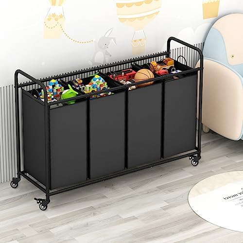 4 Section Laundry Hamper, 180L Laundry Sorter - Image 3