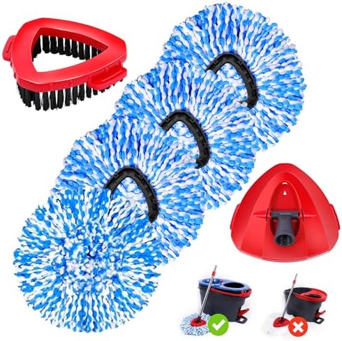 4 Pack Spin Mop Replacements Head Compatible by WaIEJiemiHome
