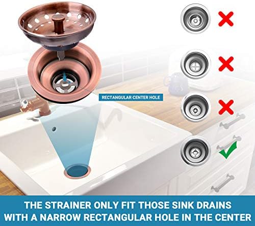 KONE Copper Kitchen Sink Strainer Basket, - Image 2