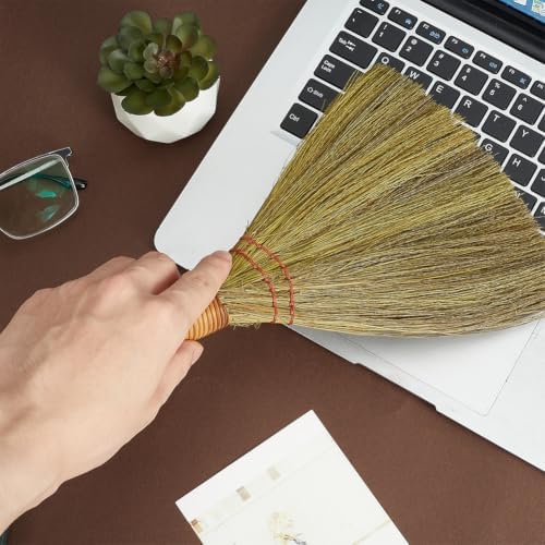 GORGECRAFT 28.2cm Small Hand Whisk Broom Straw Soft Natural Broomstick - Image 3