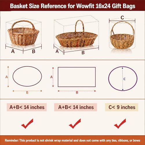 Wowfit 16x24 Cellophane Bags for Gift Baskets, 10 Bags - Image 2
