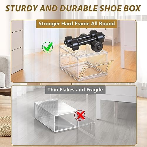 10 Pack Thickened Clear Stackable Shoe Organizer - Image 7