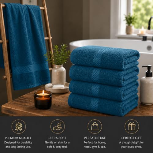 DAN RIVER 600 GSM Cotton Large Bath Towels Set of 4, 27 x 54 Inches - Image 4