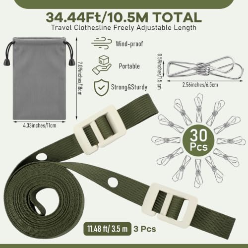 3 Pack Portable Clothesline - Image 2