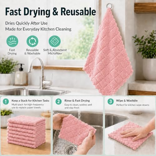 kimteny 12 Pack Dish Cloths for Washing Dishes - Image 5