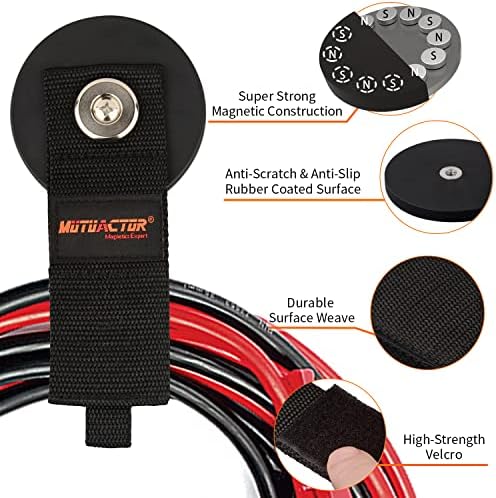 MUTUACTOR Magnetic Hooks, Anti-Slip Rubber Coated Magnets Large Capability Cable - Image 3