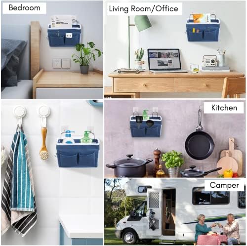 Kanrichu 2pcs Middle Wall Hanging Organizer Bag, Linen Fabric Door Hanging - Image 2