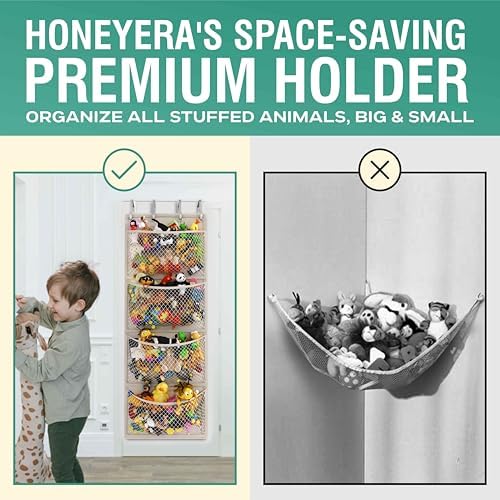 Honeyera The Original Storage for Stuffed Animals, Over Door Organizer for - Image 3