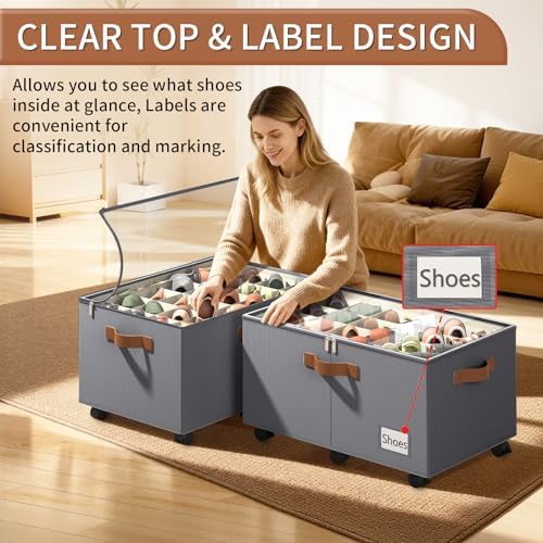 Foyego 2 Pack Shoe Organizer for Closet, Shoe Storage - Image 5