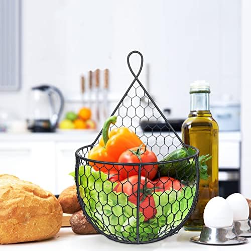 ERYTLLY Metal Fruit And Vegetable Storage Hanging Basket Wall Mounted, - Image 4